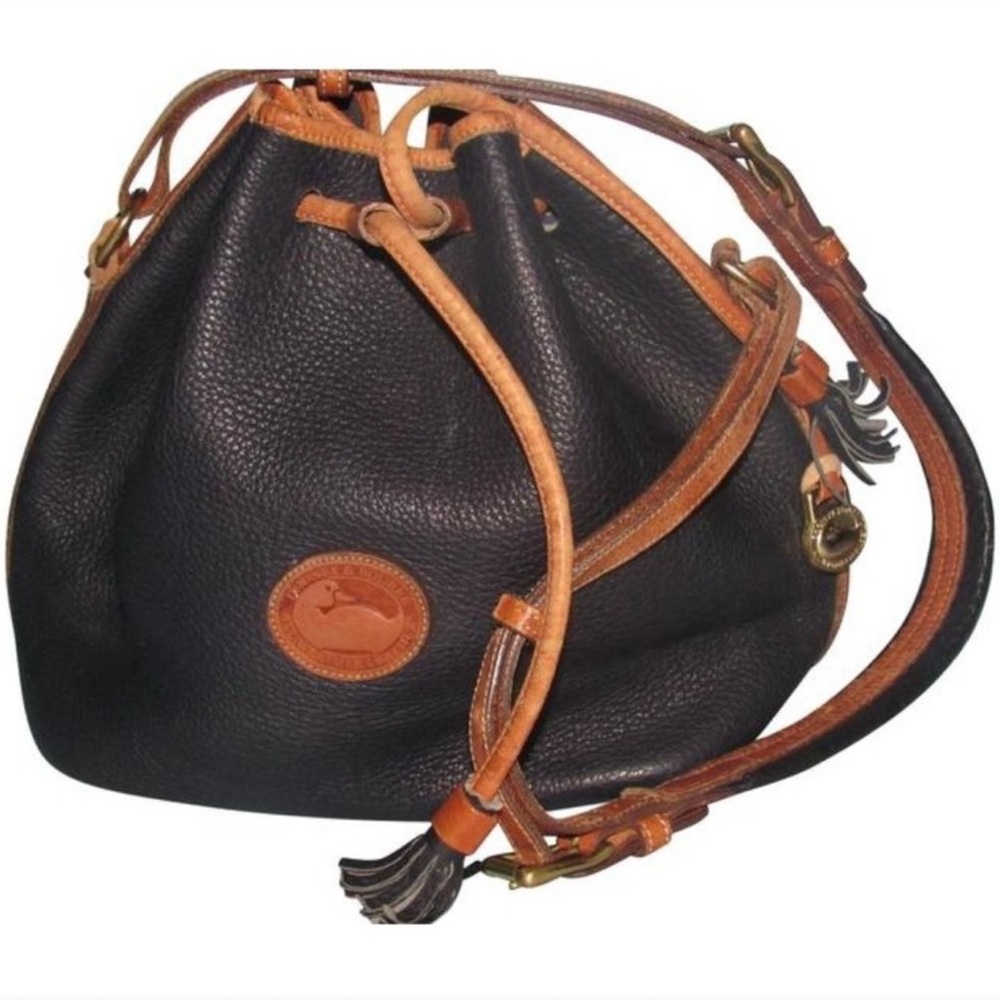 New Dooney & Burke Pebble Grain Leather
Drawstring Crossbody Bucket Bag. - Picture 14 of 16